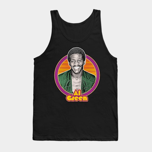 Al Green / Retro Aesthetic 70s Style Fan Design Tank Top by DankFutura